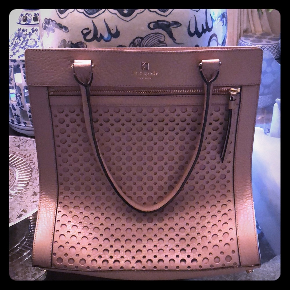 Laser cut kate spade tote
